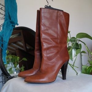 Coach Monika Brown Leather Boot 8.5